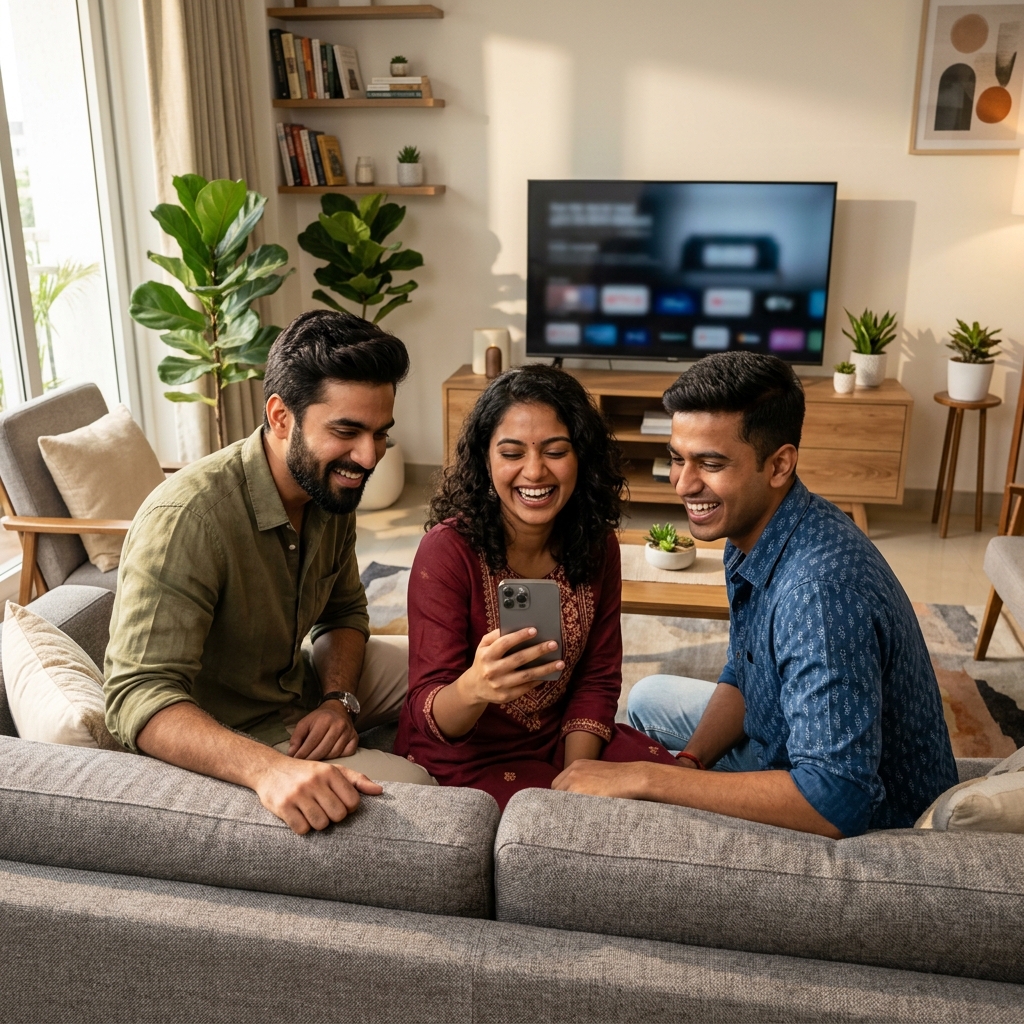 Indian friends splitting bills via UPI using FairShare